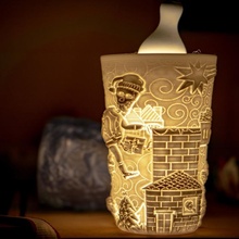 crâne Père Noël lanterne 2 kit jardin os bougie tasse bouclier squelette vase Extérieur mas 3d print model - Mito3D