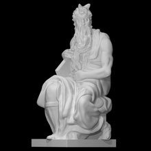 Moïse analyse livre homme barbe religion Masculin Bible assise trône Saint hébreu prophète couronne Divin draperie 3d print model - Mito3D