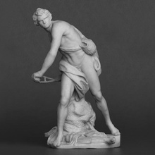 david bernini escanear mitología Roma escultura mármol obra maestra Goliat full figure galleria borghese 3d print model - Mito3D