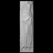 santo Thomas Varredura figura escultura masculino bas relief pé 3d print model - Mito3D
