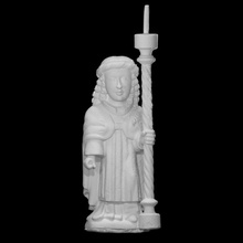 ángel candelero escanear tallado figura cabello humano escultura madera palo religión Iglesia masculino estatuilla 3d print model - Mito3D