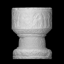 font sandstone scan glass decoration drink vessel relief houseware 3d print model - Mito3D