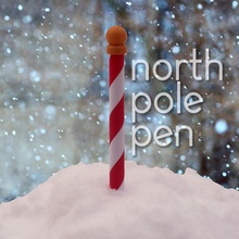 Nord pôle stylo jardin Noël Père Stationnaire vacances 3d print model - Mito3D