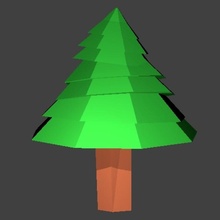 fir tree poly lowpoly 3d print model - Mito3D
