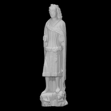 escultura Eric santo escanear tallado figura hombre madera masculino pie 3d print model - Mito3D