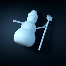 Schneemann Garten cool Winter Schnee 3d print model - Mito3D