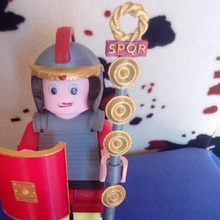 signum banner legionario romano Lego gigante esercito bambole giocattoli 3d print model - Mito3D