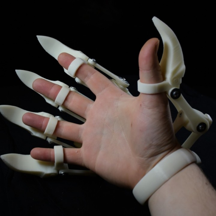 3d printed exoskeleton finger + attachments props & cosplay hand skeleton toys 3D print model - Mito3D