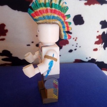 feathers native american lego giant village people dolls toys 3d print model - Mito3D