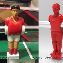 female table soccer figurine foosball 3d print model - Mito3D