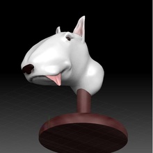 bull terrier -bust - zbrush dog -head fixed toys & games bust sculpt 3d print model - Mito3D