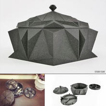 kübizm mücevher Kutu modern depolama üçgen düşük poli geometri organizatör Japon kağıt katlama sanatı şık gif 3d print model - Mito3D