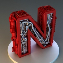steampunk letter fan art alphabet caligraphy 3d print model - Mito3D
