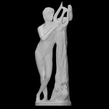 pothos scansione antico figura uomo scultura statua maschio nudo gioventù in piedi tendaggi lira 3d print model - Mito3D
