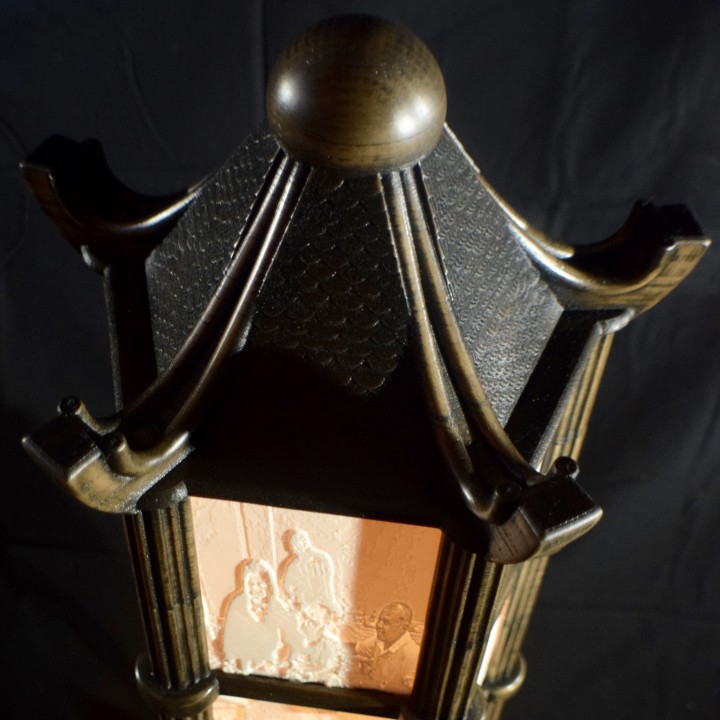 modular lithophane lantern lamp led light photo decor holder 3D print model - Mito3D