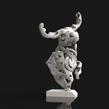 bull sculpture education animal art artwork sculpture zbrush bull printed abstract artistic 3d print model - Mito3D
