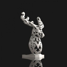 deer sculpture toys & games animal art deer design  modern sculpture style zbrush abstract decor
