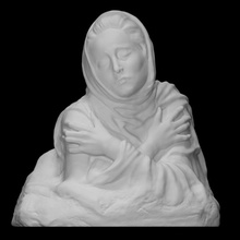 pain scan bust face female portrait sculpture woman marble allegory grief pain prayer tears 3d print model - Mito3D