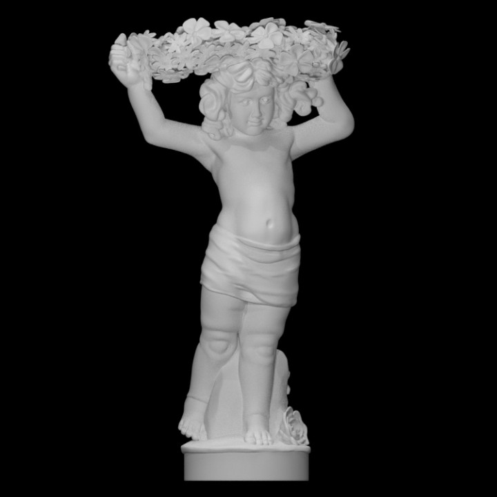 pair putti 1 scan love sculpture statue symbol child marble boy angel nude cupid naked cherub 3D print model - Mito3D