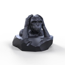 saggio scimmie kikazaru scultura giardino arte fascino design figurina giapponese scimmia mitologia macaco sanzaru mizaru 3d print model - Mito3D