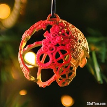 gear globe maker ornament pendant store christmas gears geometric steampunk jewelry nerdy intricate 3d print model - Mito3D