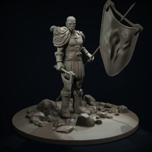 orc horde banner fan art fantasy game skull toy warhammer character sculp miniature warcraft wow ogre mignature statuine 3d print model - Mito3D