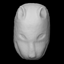 el tigre maschera scansione animale intaglio tribale legna caccia danza rituale 3d print model - Mito3D