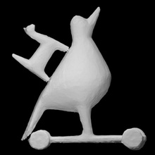 brinquedo pássaro Varredura animal escultura figura rodas madeira criança 3d print model - Mito3D