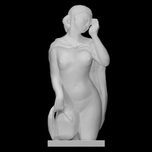 study woman coat scan body bust carving female lady sculpture wood nude torso ebony 3d print model - Mito3D