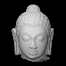 head buddha scan ancient buddhism god man monk sculpture statue stone temple worship male deity divine 3d print model - Mito3D