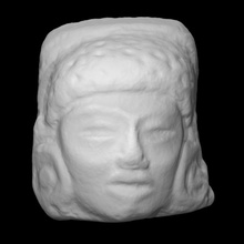 pottery head scan decorative face human portrait vessel relief ceramic fragment earthenware 3d print model - Mito3D