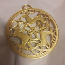 celtic reindeer & garden christmas ornament trivet 3d print model - Mito3D