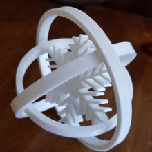 triple ring snowflake ornament print-in-place 3d print model - Mito3D