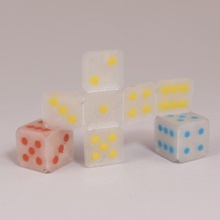 simple 16mm dice single dual color cube die game d6 balanced 3d print model - Mito3D
