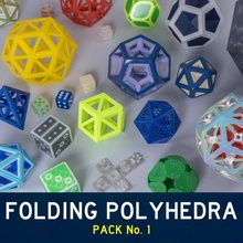 folding polyhedra pack no1 toys & games dice die dodecahedron prints polyhedron icosahedron tetrahedron rhombic triacontahedron planetarium 3d print model - Mito3D