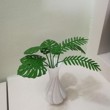 twisted vase mimosa monstera leaves & garden cool leaf 3d print model - Mito3D