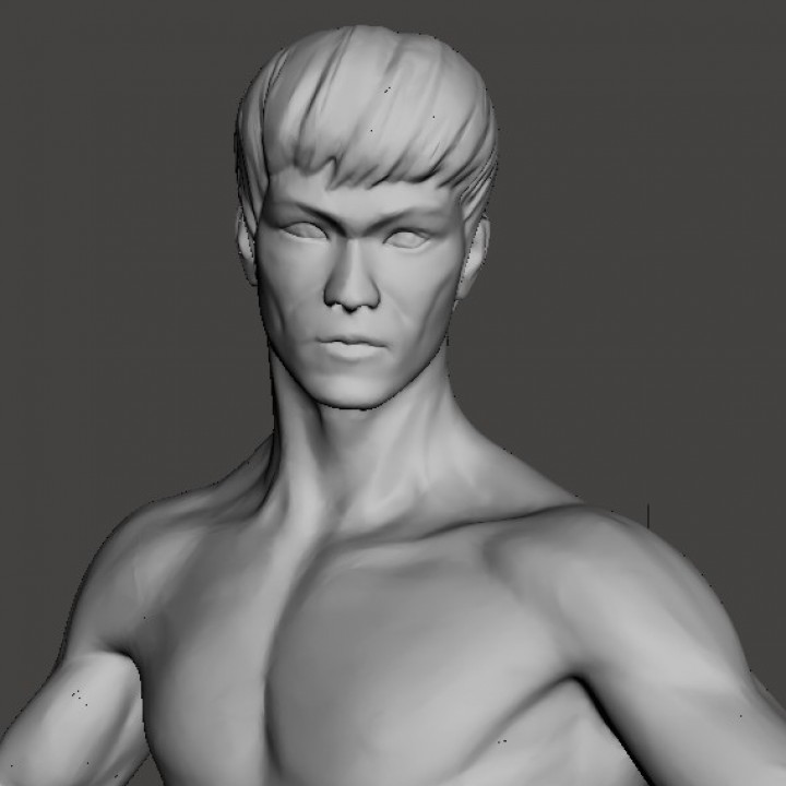 bruce sotavento continuar combatiente modelo Bruce Lee estatuilla 3D print model - Mito3D