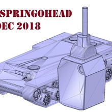 kv-2 springohead bobblehead v1 tank toy bobblehead springo springohead 3d print model - Mito3D
