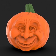 zucca triste felice giardino arte Halloween contento 3d print model - Mito3D