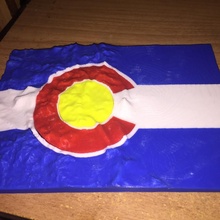 terreno carta geografica Colorado bandiera mappa 3d print model - Mito3D