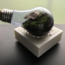light bulb stand- upcycle lightbulb stand recycle terrarium base 3d print model - Mito3D