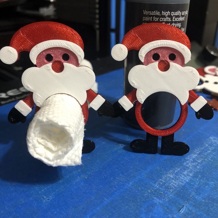 papai noel papel guardanapo suporte 3D print model - Mito3D