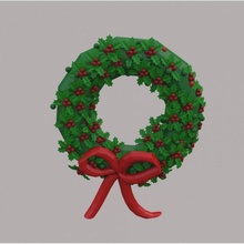 christmas wreath holly berries ornament 3d print model - Mito3D