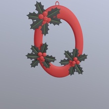 Kranz Bild Rahmen Ornament Weihnachten Beere Stechpalme 3d print model - Mito3D