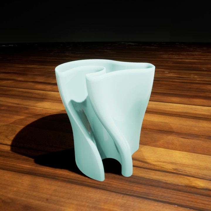 vase curvature decoration 3D print model - Mito3D