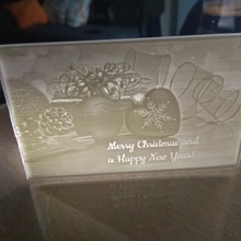 fröhlich Weihnachten Litho Karte Lithophan wünscht Ornamente lito 3d print model - Mito3D