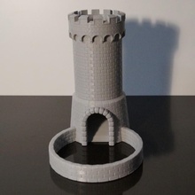 castle dice tower tabletop wargames miniature boardgame dungeonsanddragons d&d 3d print model - Mito3D