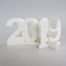 2019 shooting star & garden text happy year sindoh fixmydeco 3d print model - Mito3D