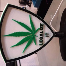 hanf Emblem Ventilator Kunst Unterstützung Marihuana 3d print model - Mito3D