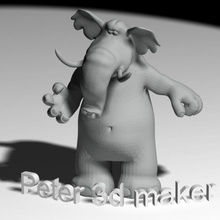 Elefant Karikatur Ventilator Kunst 3d print model - Mito3D